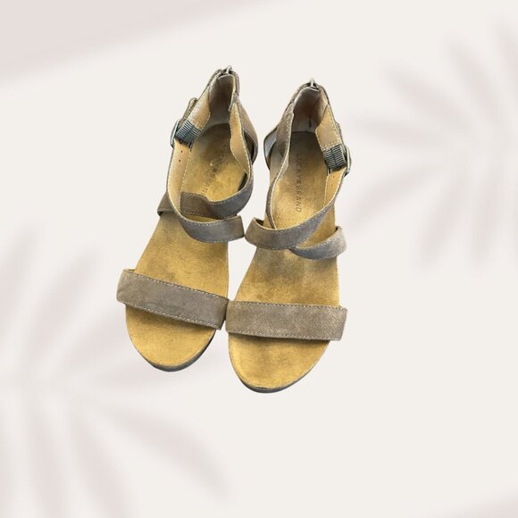 🌟 Lucky Brand Kenadee Suede Wedge Sandals – Taupe 🌟 - Picture 4 of 5